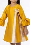 Darleen Kids Couture_Yellow Silk, Satin Fiona Dress _Online_at_Aza_Fashions