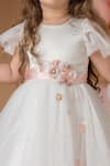 Buy_Darleen Kids Couture_White Satin Embroidery Pearls And Sequin Flora Gown _Online_at_Aza_Fashions