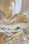 Chal Jooti_Gold Embellished Dazzling Dudette Crystal Wedding Sneakers _Online_at_Aza_Fashions