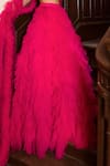 Nadine Dhody_Pink Tulle Sequins, Beads, Tassels Round Neck Chloe Ruffled Lehenga Set _Online_at_Aza_Fashions