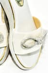 Buy_Foot Fuel_White Rhinestones Luvvaa Stone Embellished Wedges _Online_at_Aza_Fashions