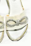 Foot Fuel_White Rhinestones Luvvaa Stone Embellished Wedges _at_Aza_Fashions