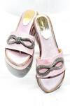 Shop_Foot Fuel_Pink Crystals Mini Love Strap Embellished Wedges _Online_at_Aza_Fashions