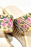 Foot Fuel_Gold Thread And Stone Work Bubbaaa Floral Embroidered Kolhapuri Wedges _Online_at_Aza_Fashions