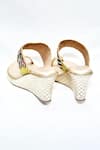 Shop_Foot Fuel_Gold Thread And Stone Work Bubbaaa Floral Embroidered Kolhapuri Wedges 