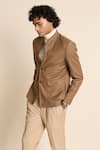 Buy_Gargee Designers_Brown 100% Wool Flannel Bomber Jacket _Online_at_Aza_Fashions