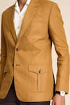 Buy_Gargee Designers_Yellow 100% Linen Peak Lapel Blazer _Online_at_Aza_Fashions