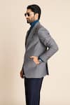 Buy_Gargee Designers_Grey 110 Poly Viscose Quilting Quilted Notch Lapel Blazer _Online_at_Aza_Fashions