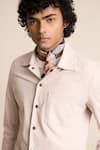 Gargee Designers_White Corduroy In Man Made Fibre Chalk Shacket Top _Online_at_Aza_Fashions