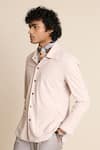 Shop_Gargee Designers_White Corduroy In Man Made Fibre Chalk Shacket Top _Online_at_Aza_Fashions