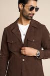 Buy_Gargee Designers_Brown Corduroy In Man Made Fibre Shacket Top _Online_at_Aza_Fashions