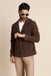 Gargee Designers_Brown Corduroy In Man Made Fibre Shacket Top _at_Aza_Fashions