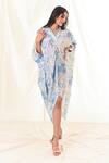 Buy_PIRI INDIA_Blue Heavy Georgette Floral Print Kaftan_Online_at_Aza_Fashions