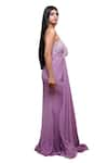 Archana Kochhar_Purple Net Embroidery French Lace Sweetheart Neck Rachel Structured Draped Gown _Online_at_Aza_Fashions