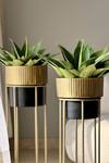 Mason Home_Gold Iron Brooklyn Fluted Planter - Set Of 2_Online_at_Aza_Fashions