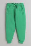 Shop_Knitting Doodles_Green Fleece Printed Aeroplane Jacket And Joggers Set  _Online_at_Aza_Fashions