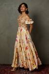 RI.Ritu Kumar_Off White Silk Printed Zardozi Sweetheart Neck Floral And Embroidered Gown _Online_at_Aza_Fashions