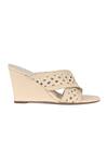 Buy_Vanilla Moon_Ivory Gloria Hexagonal Woven Strap Wedges_Online_at_Aza_Fashions