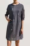 Buy_Urvashi Kaur_Grey Organic Cotton Rhiza Hand Block Print Dress_Online_at_Aza_Fashions