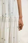 Buy_Urvashi Kaur_Off White Handloom Cotton Linen Sentosa Geometric Placement Woven Dress_Online_at_Aza_Fashions