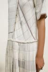 Buy_Urvashi Kaur_Off White Cotton Round Neck Finn Geometric Block Print Dress _Online_at_Aza_Fashions