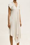 Buy_Urvashi Kaur_Off White Genesis Textured Cotton Dress_Online_at_Aza_Fashions