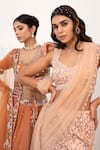 Buy_Nayna Kapoor_Pink Georgette Embroidery Floral Pre-draped Fish Cut Saree _Online_at_Aza_Fashions