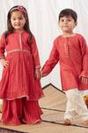 Buy Vivedkids Red Cotton Mirrors Embroidered Kurta Set Online at Aza Fashions Buy_Vivedkids_Red Cotton Mirrors Embroidered Kurta Set _Online_at_Aza_Fashions