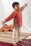 Vivedkids Multi Color Cotton Embroidery Block Print Kurta Set Online at Aza Fashions Vivedkids_Multi Color Cotton Embroidery Block Print Kurta Set _Online_at_Aza_Fashions