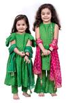 Vivedkids Green Cotton Embroidery, Tassels Printed Kurta Sharara Set Online at Aza Fashions Vivedkids_Green Cotton Embroidery, Tassels Printed Kurta Sharara Set _Online_at_Aza_Fashions