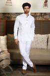 Buy_Echke_White Cotton Panelled Short Kurta Set_Online_at_Aza_Fashions