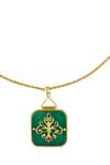 Buy_ZARIIN_Green Onyx Embellished Pendant Necklace _Online_at_Aza_Fashions