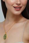 Buy Zariin Green Carved Onyx Embellished Pendant Necklace Online at Aza Fashions Buy_Zariin_Green Carved Onyx Embellished Pendant Necklace _Online_at_Aza_Fashions