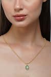 ZARIIN_Green Onyx Embellished Necklace _Online_at_Aza_Fashions