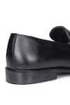 HATS OFF ACCESSORIES_Black Genuine Leather Round Toe Penny Loafers  _at_Aza_Fashions