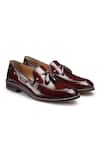 Hats Off Accessories_Maroon Genuine Leather Tassel Penny Loafers  _at_Aza_Fashions