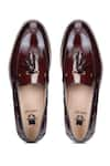 Hats Off Accessories_Maroon Genuine Leather Tassel Penny Loafers  _Online_at_Aza_Fashions