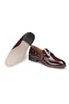 Shop_Hats Off Accessories_Maroon Genuine Leather Tassel Penny Loafers  _Online_at_Aza_Fashions