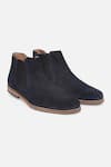 Buy_Hats Off Accessories_Blue Suede Leather Plain Chelsea Boots  _Online_at_Aza_Fashions