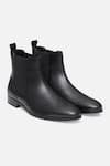 Hats Off Accessories_Black Genuine Leather Plain Brogue Chelsea Boots  _Online_at_Aza_Fashions