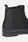 Buy_HATS OFF ACCESSORIES_Black Genuine Leather Plain Brogue Chelsea Boots  _Online_at_Aza_Fashions