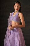 Buy House of Exotique Purple Net Embroidery, Sequins, Tassels V-neck Lehenga Set Online at Aza Fashions Buy_House of Exotique_Purple Net Embroidery, Sequins, Tassels V-neck Lehenga Set _Online_at_Aza_Fashions