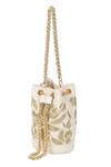 The Leather Garden_Ivory Holly Leather Mini Bucket Bag_Online_at_Aza_Fashions