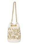 Buy_The Leather Garden_Ivory Holly Leather Mini Bucket Bag_Online_at_Aza_Fashions