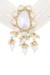 Buy_Hrisha Jewels_Cream Embellished Kundan Polki Necklace Set _Online_at_Aza_Fashions