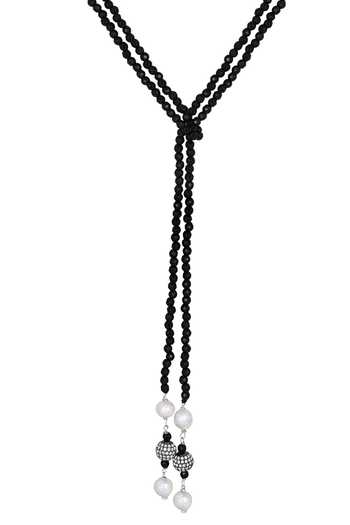 HRISHA_Black Agate Long Necklace _Online_at_Aza_Fashions