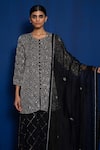 Buy_Romaa_Black Sharara And Kurta Georgette Hand Embroidered Chevron Set  _Online_at_Aza_Fashions