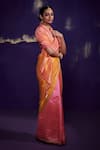 Dressfolk_Pink Chanderi Handwoven Saree  _Online_at_Aza_Fashions