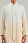 Shreyansh Designs_White Cotton Silk Ombre Kurta _Online_at_Aza_Fashions