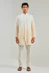 Buy_Shreyansh Designs_White Cotton Silk Ombre Kurta _Online_at_Aza_Fashions